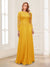 A-Line/Princess Scoop Long Sleeves Floor-Length Mother of the Bride Dresses with Lace & Beading