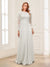 A-Line/Princess Scoop Long Sleeves Floor-Length Mother of the Bride Dresses with Lace & Beading