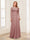 A-Line/Princess Scoop Long Sleeves Floor-Length Mother of the Bride Dresses with Lace & Beading