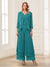 Jumpsuits V-Neck 3/4 Sleeves Ankle-Length Two Pieces Mother of the Bride Pantsuit with Lace