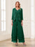 Jumpsuits V-Neck 3/4 Sleeves Ankle-Length Two Pieces Mother of the Bride Pantsuit with Lace