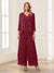 Jumpsuits V-Neck 3/4 Sleeves Ankle-Length Two Pieces Mother of the Bride Pantsuit with Lace