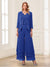 Jumpsuits V-Neck 3/4 Sleeves Ankle-Length Two Pieces Mother of the Bride Pantsuit with Lace