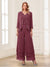 Jumpsuits V-Neck 3/4 Sleeves Ankle-Length Two Pieces Mother of the Bride Pantsuit with Lace