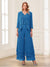 Jumpsuits V-Neck 3/4 Sleeves Ankle-Length Two Pieces Mother of the Bride Pantsuit with Lace