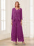 Jumpsuits V-Neck 3/4 Sleeves Ankle-Length Two Pieces Mother of the Bride Pantsuit with Lace