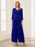 Jumpsuits V-Neck 3/4 Sleeves Ankle-Length Two Pieces Mother of the Bride Pantsuit with Lace