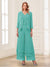 Jumpsuits V-Neck 3/4 Sleeves Ankle-Length Two Pieces Mother of the Bride Pantsuit with Lace