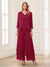Jumpsuits V-Neck 3/4 Sleeves Ankle-Length Two Pieces Mother of the Bride Pantsuit with Lace