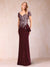 Sheath/Column V-Neck Floor-Length Short Sleeves Mother of the Bride Dresses with Sequins & Split Side