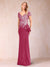 Sheath/Column V-Neck Floor-Length Short Sleeves Mother of the Bride Dresses with Sequins & Split Side