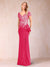 Sheath/Column V-Neck Floor-Length Short Sleeves Mother of the Bride Dresses with Sequins & Split Side