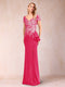 Sheath/Column V-Neck Floor-Length Short Sleeves Mother of the Bride Dresses with Sequins & Split Side