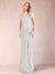 Sheath/Column V-Neck Floor-Length Short Sleeves Mother of the Bride Dresses with Sequins & Split Side