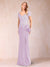Sheath/Column V-Neck Floor-Length Short Sleeves Mother of the Bride Dresses with Sequins & Split Side