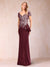 Sheath/Column V-Neck Floor-Length Short Sleeves Mother of the Bride Dresses with Sequins & Split Side