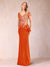 Sheath/Column V-Neck Floor-Length Short Sleeves Mother of the Bride Dresses with Sequins & Split Side