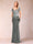 Sheath/Column V-Neck Floor-Length Short Sleeves Mother of the Bride Dresses with Sequins & Split Side