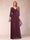 A-Line/Princess V-Neck 3/4 Sleeves Floor-Length Mother of the Bride Dresses with Ruched & Beading
