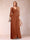 A-Line/Princess V-Neck 3/4 Sleeves Floor-Length Mother of the Bride Dresses with Ruched & Beading