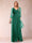 A-Line/Princess V-Neck 3/4 Sleeves Floor-Length Mother of the Bride Dresses with Ruched & Beading