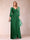 A-Line/Princess V-Neck 3/4 Sleeves Floor-Length Mother of the Bride Dresses with Ruched & Beading