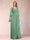 A-Line/Princess V-Neck 3/4 Sleeves Floor-Length Mother of the Bride Dresses with Ruched & Beading