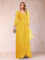 A-Line/Princess V-Neck 3/4 Sleeves Floor-Length Mother of the Bride Dresses with Ruched & Beading