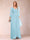 A-Line/Princess V-Neck 3/4 Sleeves Floor-Length Mother of the Bride Dresses with Ruched & Beading
