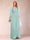 A-Line/Princess V-Neck 3/4 Sleeves Floor-Length Mother of the Bride Dresses with Ruched & Beading