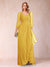 A-Line/Princess V-Neck 3/4 Sleeves Floor-Length Mother of the Bride Dresses with Ruched & Beading