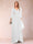 A-Line/Princess V-Neck 3/4 Sleeves Floor-Length Mother of the Bride Dresses with Ruched & Beading