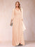 A-Line/Princess V-Neck 3/4 Sleeves Floor-Length Mother of the Bride Dresses with Ruched & Beading