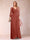 A-Line/Princess V-Neck 3/4 Sleeves Floor-Length Mother of the Bride Dresses with Ruched & Beading