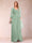 A-Line/Princess V-Neck 3/4 Sleeves Floor-Length Mother of the Bride Dresses with Ruched & Beading