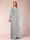 A-Line/Princess V-Neck 3/4 Sleeves Floor-Length Mother of the Bride Dresses with Ruched & Beading