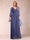 A-Line/Princess V-Neck 3/4 Sleeves Floor-Length Mother of the Bride Dresses with Ruched & Beading