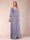 A-Line/Princess V-Neck 3/4 Sleeves Floor-Length Mother of the Bride Dresses with Ruched & Beading