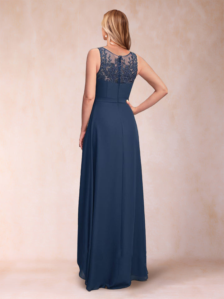 A-Line/Princess Scoop 3/4 Sleeves Floor-Length two pieces Mother of the Bride Dress With Sequins &amp; Sash