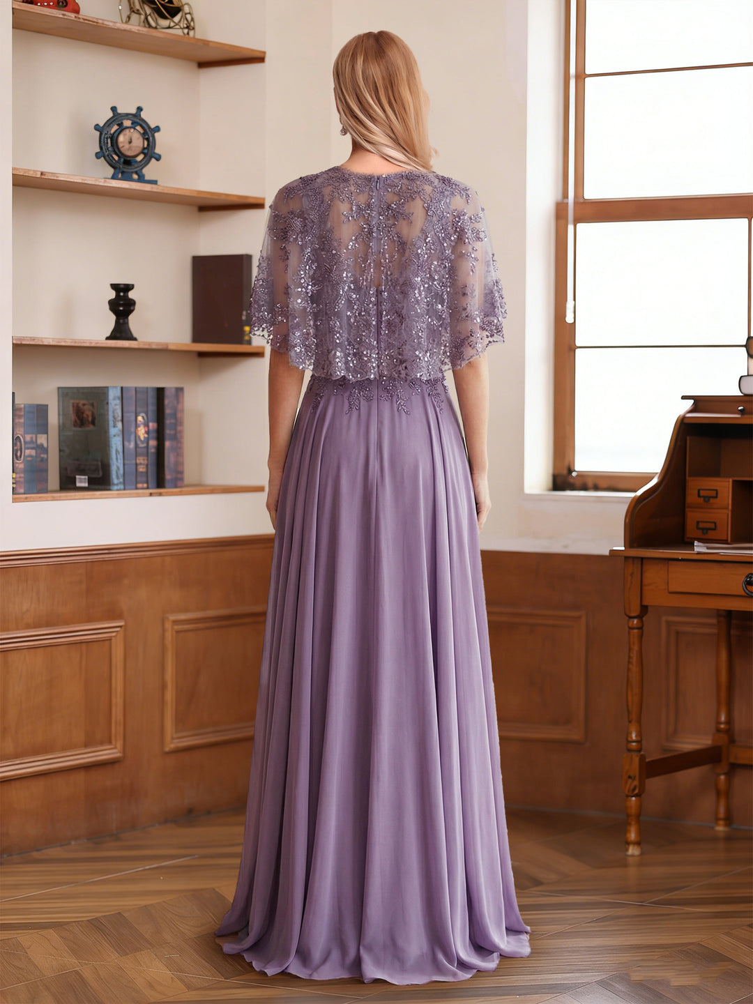 A-Line/Princess Square Neck Sleeveless Floor-Length Two Pieces Mother of the Bride Dresses with Lace &amp; Jacket