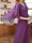 A-Line/Princess V-Neck Half Sleeves Floor-Length Mother of the Bride Dresses with Beading