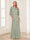 A-Line/Princess Scoop Half Sleeves Floor-Length Mother of the Bride Dresses with Beading&Sequins