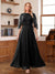 A-Line/Princess Scoop Half Sleeves Ankle-Length Mother of the Bride Dress With Lace & Applique
