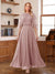 A-Line/Princess Scoop Half Sleeves Ankle-Length Mother of the Bride Dress With Lace & Applique