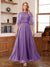 A-Line/Princess Scoop Half Sleeves Ankle-Length Mother of the Bride Dress With Lace & Applique