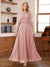 A-Line/Princess Scoop Half Sleeves Ankle-Length Mother of the Bride Dress With Lace & Applique