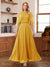 A-Line/Princess Scoop Half Sleeves Ankle-Length Mother of the Bride Dress With Lace & Applique