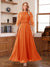 A-Line/Princess Scoop Half Sleeves Ankle-Length Mother of the Bride Dress With Lace & Applique