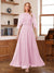 A-Line/Princess Scoop Half Sleeves Ankle-Length Mother of the Bride Dress With Lace & Applique