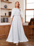 A-Line/Princess Scoop Half Sleeves Ankle-Length Mother of the Bride Dress With Lace & Applique